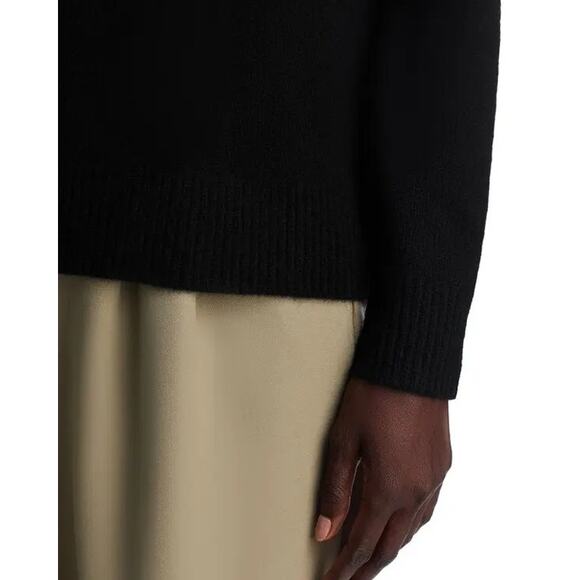 C by Bloomingdale's Women Black Cashmere Knit Classic Crewneck Sweater Size XS - Picture 4 of 6